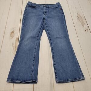 Express cropped crop flare high rise jeans stretch 10 regular.